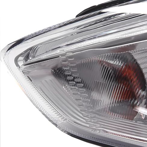 2PCS Headlights Assembly With Bulbs For 2012 2013 2014 Ford Focus SE SEL Titanium Base Hatchback Sedan Replacement Halogen Headlamps Driver and Psaaenger Side Chrome Housing Amber Reflector in Saudi Arabia