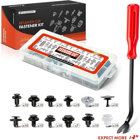 A-Premium 117 PCS (12 Sizes) Car Retainer Clips Kit Compatible with Subaru Forester 2014-2023 Front Bumper Fender Liner Cowl Grille Auto Push Pin Plastic Rivet Fastener Replacement Set, w/Removal Tool in Saudi Arabia