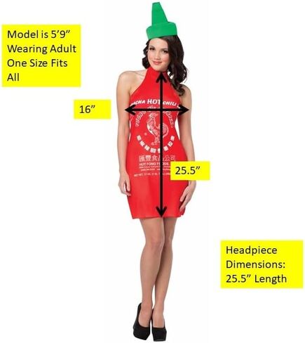 Rasta Imposta Sriracha Dress Halloween Costume, Women's Size 4-8 in Saudi Arabia