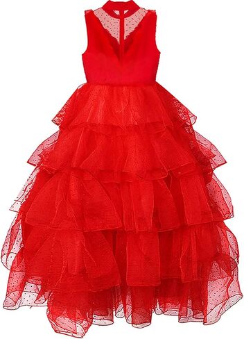 Halloween Gothic Women Red Wedding Dress Costume Tulle Skirt Vintage Goth Cosplay Party Outfits with Veil Gloves in Saudi Arabia