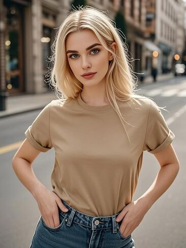 Women's Solid Colour Cotton T-Shirt Casual wear in Saudi Arabia
