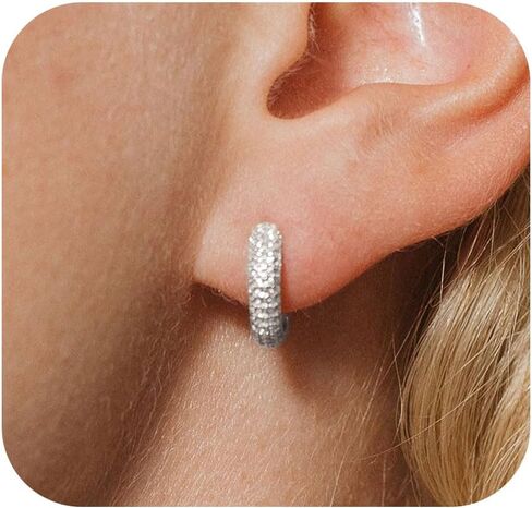 أقراط WFYOU الذهبية للنساء أقراط Huggie الصغيرة العصرية 14 قيراط مطلية بالذهب S925 أقراط من الفضة الاسترليني للنساء لا تسبب الحساسية قطرة متدلية من الماس زهرة زركونيا مكعبة أقراط مجوهرات هدايا in Kuwait