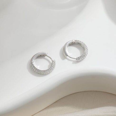 أقراط WFYOU الذهبية للنساء أقراط Huggie الصغيرة العصرية 14 قيراط مطلية بالذهب S925 أقراط من الفضة الاسترليني للنساء لا تسبب الحساسية قطرة متدلية من الماس زهرة زركونيا مكعبة أقراط مجوهرات هدايا in Kuwait