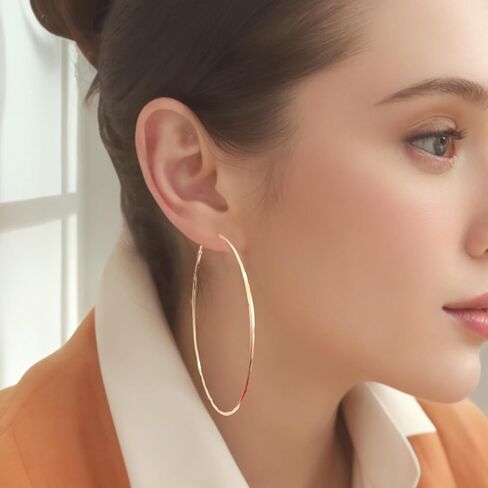 6 Pair Hoop Earring Set 14K Gold Plated Earrings,Stainless Hoop Earring Women Jewelry Gold/Silver Jewelry Gift in Saudi Arabia