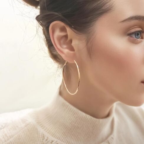 6 Pair Hoop Earring Set 14K Gold Plated Earrings,Stainless Hoop Earring Women Jewelry Gold/Silver Jewelry Gift in Saudi Arabia