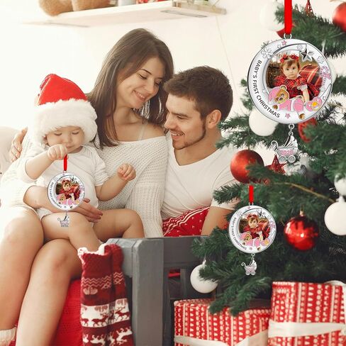 زينة عيد الميلاد الأولى للأطفال 2024 فتاة - زينة إطار صورة عيد الميلاد الأولى الخاصة بي، زينة صور عيد الميلاد الشخصية - هدايا تذكارية لحديثي الولادة لعيد الميلاد الأول للطفل in Kuwait