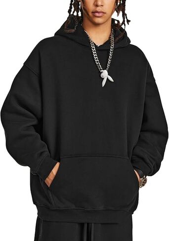 Men's Vintage Hoodie Winter Streetwear Thick Weighted Hoodies Women Long Sleeve Pullover Comfort Hooded Sweatshirt HW2406 in Saudi Arabia