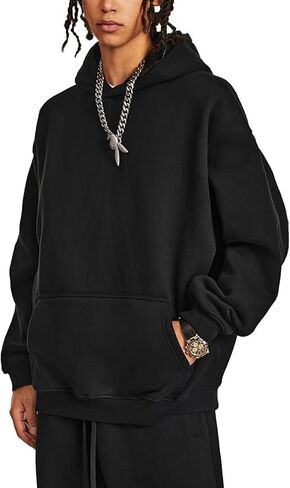 Men's Vintage Hoodie Winter Streetwear Thick Weighted Hoodies Women Long Sleeve Pullover Comfort Hooded Sweatshirt HW2406 in Saudi Arabia