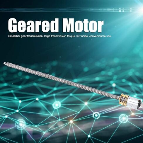 Speed Reduction Gear Motor DC 6V/12V Gear Motor with T5 x 160mm Screw Thread Shaft and Brass Nut for Electronic Locks Mechanical Arms, DIY Mobile Robot, Smart Cars Project(DC12V in Saudi Arabia