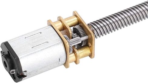 Speed Reduction Gear Motor DC 6V/12V Gear Motor with T5 x 160mm Screw Thread Shaft and Brass Nut for Electronic Locks Mechanical Arms, DIY Mobile Robot, Smart Cars Project(DC12V in Saudi Arabia