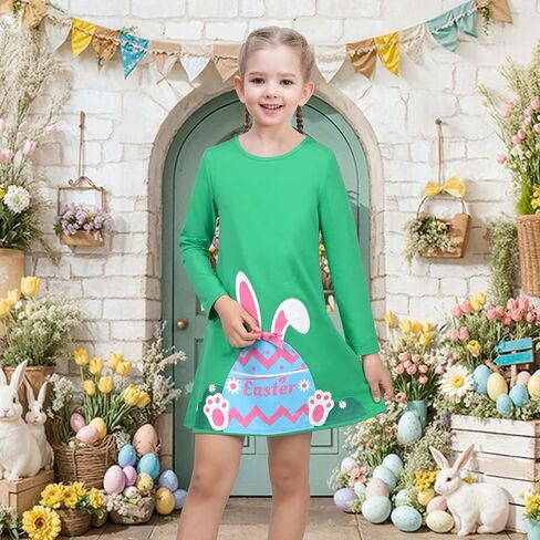فستان بناتي من Sunny Fashion بتصميم حورية البحر وأكمام طويلة وجيب كاجوال من القطن in Kuwait