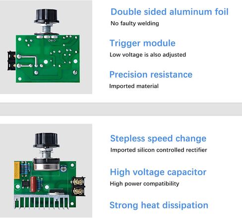 وحدة تحكم في سرعة مروحة التيار المتردد، 100 فولت ~ 120 فولت 15 أمبير 4000 وات، وحدة تحكم في السرعة المتغيرة للمحرك مع حماية من التحميل الزائد، منظم جهد المحرك الكهربائي لمروحة جهاز التوجيه المتغير in Kuwait