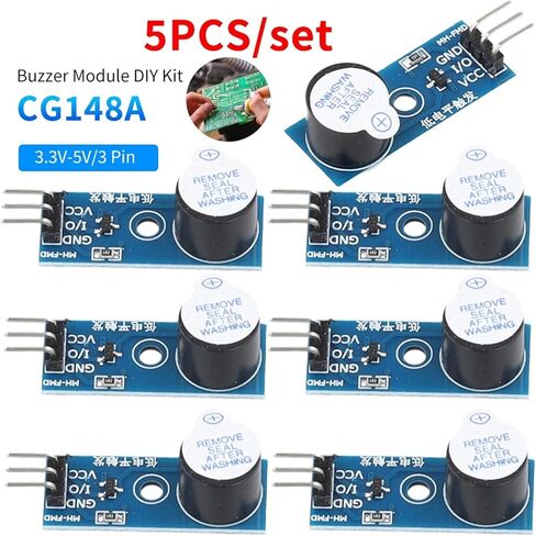 5PCS Active Buzzer Module DIY Kit 3.3V-5V Buzzer Module Low Level Trigger Buzzer Alarm Beeper Module Electronic Component in Saudi Arabia