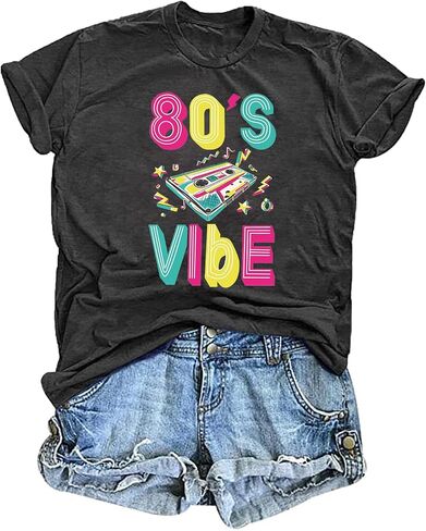 80s قمصان للنساء ملابس عتيقة 90s حفلة 80s قميص ريترو 80s ملابس ديسكو موسيقى بلايز 1980s تحت عنوان هدية in Kuwait
