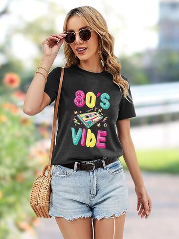 80s قمصان للنساء ملابس عتيقة 90s حفلة 80s قميص ريترو 80s ملابس ديسكو موسيقى بلايز 1980s تحت عنوان هدية in Kuwait