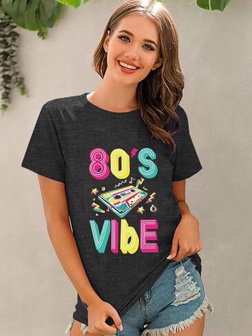 80s قمصان للنساء ملابس عتيقة 90s حفلة 80s قميص ريترو 80s ملابس ديسكو موسيقى بلايز 1980s تحت عنوان هدية in Kuwait