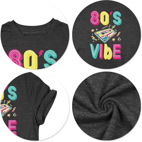 80s قمصان للنساء ملابس عتيقة 90s حفلة 80s قميص ريترو 80s ملابس ديسكو موسيقى بلايز 1980s تحت عنوان هدية in Kuwait