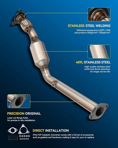 PHILTOP Catalytic Converter Compatible with Chevrolet, Saturn, Pontiac Cobalt/Ion 2.2L 2005-2007, HHR 2.2L/2.4L 2006-2007, G5 2.2L 2007, Ion 2.4L 2006-2007 Replace# 54807,642780,50374 (EPA Compliant) in Saudi Arabia