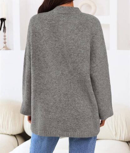 MEROKEETY Women's Long Sleeve Oversized Knit Sweaters 2025 Fall Trendy Casual Chunky Crewneck Pullover Jumpers Tops in Saudi Arabia
