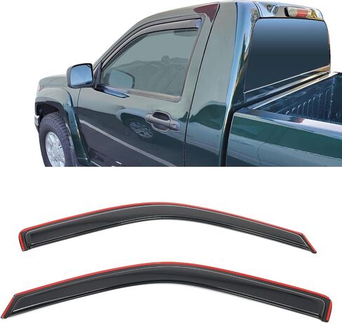 IKON MOTORSPORTS in Channel Window Visors Compatible with 2004-2012 Chevrolet Colorado & GMC Canyon Regular Cab, Acrylic Smoke/Tinted Rain Guards, Side Window Wind Deflectors 2PCS in Saudi Arabia