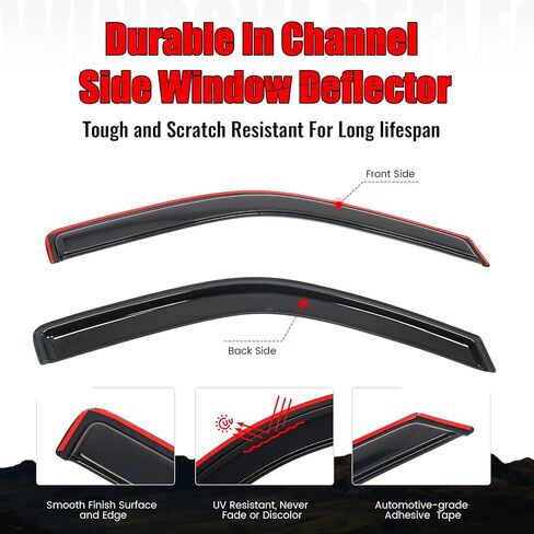 IKON MOTORSPORTS in Channel Window Visors Compatible with 2004-2012 Chevrolet Colorado & GMC Canyon Regular Cab, Acrylic Smoke/Tinted Rain Guards, Side Window Wind Deflectors 2PCS in Saudi Arabia