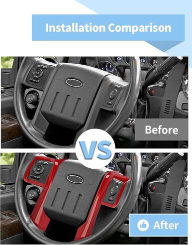 Voodonala Carbon Fiber Steering Wheel Panel Trim Cover Compatible with Ford F250/F350/F450/F550 2008-2016, for Ford Expedition 2007-2012 in Saudi Arabia
