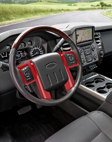 Voodonala Carbon Fiber Steering Wheel Panel Trim Cover Compatible with Ford F250/F350/F450/F550 2008-2016, for Ford Expedition 2007-2012 in Saudi Arabia