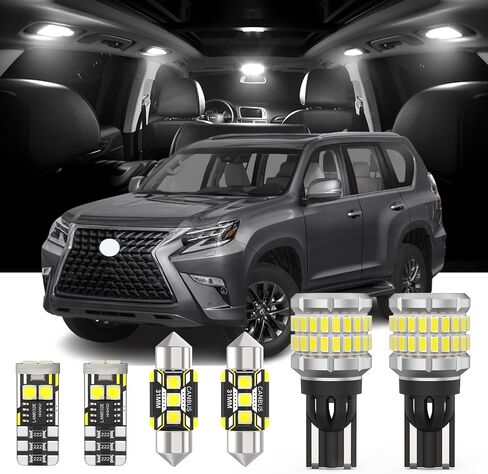 20 Pieces Interior LED Light Kit + Back Up Bulb Reverse Lights for Lexus GX460 2010-2020/Toyota Land Cruiser Prado 150 2010-2020 (3.5L/4.0L）LED Backup Light + Interior Bulb Package, Install Tool in Saudi Arabia