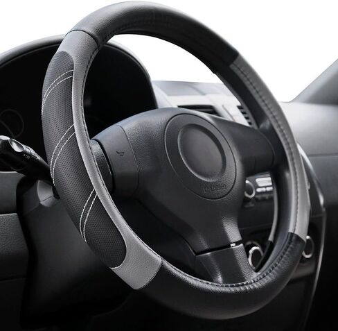 Elastic Stretch Steering Wheel Cover, Universal 15-Inch Car Steering Wheel, Non-Slip, Breathable PU Leather, No Inner Ring for Car Truck SUV Jeep in Saudi Arabia