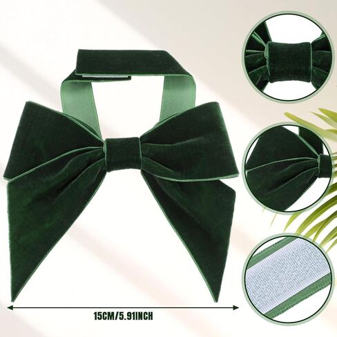 2 Pcs Christmas Velvet Bow Curtain Tiebacks Drapes Tie Backs Velvet Curtain Tiebacks Drapes Holders for Bedroom Decor, Baby Nursery Decor Farmhouse Decorations(Green) in Kuwait