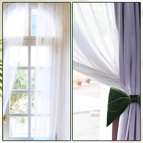 2 Pcs Christmas Velvet Bow Curtain Tiebacks Drapes Tie Backs Velvet Curtain Tiebacks Drapes Holders for Bedroom Decor, Baby Nursery Decor Farmhouse Decorations(Green) in Kuwait