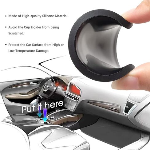 2 Pack Car Cup Holder Coasters for Cubs, Insert Car Cup Coaster, 2.75 Inch Anti Slip Shockproof Embedded Drink Mat in Saudi Arabia