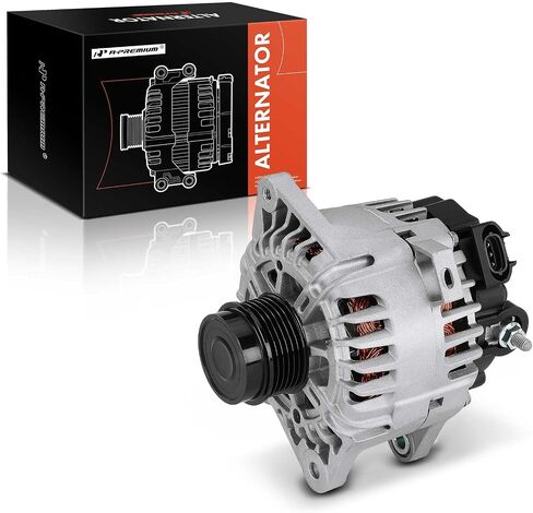 A-Premium Alternator Compatible with Kia Soul 2012-2016, Forte Koup 2014-2016, Forte5 2015-2016, Rio 2014-2017 & Hyundai Veloster 2013-2017, 1.6L, 12V 110A 6-Groove Decoupler Pulley Clockwise in Saudi Arabia