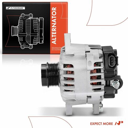 A-Premium Alternator Compatible with Kia Soul 2012-2016, Forte Koup 2014-2016, Forte5 2015-2016, Rio 2014-2017 & Hyundai Veloster 2013-2017, 1.6L, 12V 110A 6-Groove Decoupler Pulley Clockwise in Saudi Arabia