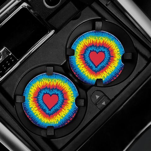Car Cup Holder Coasters,Abstract Evil Eye Car Coaster for Cup Holders Insert Ceramic Drink Mat Car Interior Decor Accessories 2Pcs 2.56 Inch in Kuwait