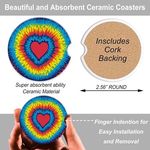 Car Cup Holder Coasters,Abstract Evil Eye Car Coaster for Cup Holders Insert Ceramic Drink Mat Car Interior Decor Accessories 2Pcs 2.56 Inch in Kuwait