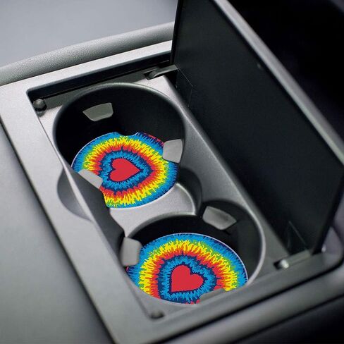 Car Cup Holder Coasters,Abstract Evil Eye Car Coaster for Cup Holders Insert Ceramic Drink Mat Car Interior Decor Accessories 2Pcs 2.56 Inch in Kuwait