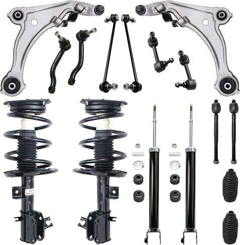 Detroit Axle - Front End 16pc Suspension Kit for 09-14 Nissan Maxima 2009 2010 2011 2012 2013 2014, Struts Lower Control Arms Tie Rods Rear Shock Absorbers Front Rear Sway Bars Boots Replacement in Saudi Arabia