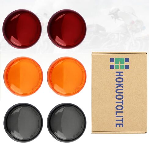 Turn Signal Lens Kit,Front/Rear Bullet Turn Signal Light Replacement Lenses Covers for Harley Sportster 883 1200/Touring Road King Electra Glide Street Glide/Softail/Dyna/V-Rod,Smoke,4 PCS in Kuwait