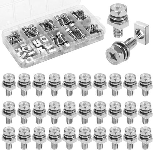 64 Packs Motorcycle Battery Terminal Nut and Bolt Kit, M6x16mm Bolt 304 Stainless Steel Motorcycle Battery Screws and Nuts for ATV Vehicle Scooter DIY Projects in Saudi Arabia