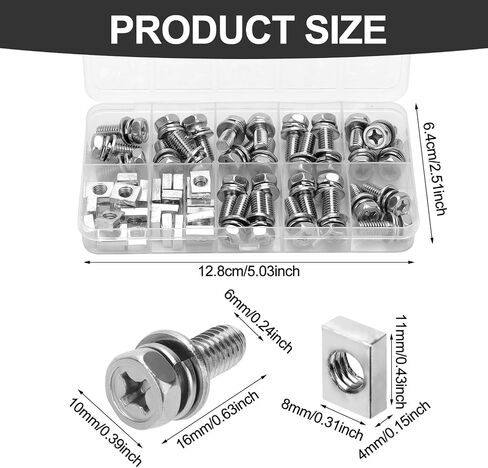 64 Packs Motorcycle Battery Terminal Nut and Bolt Kit, M6x16mm Bolt 304 Stainless Steel Motorcycle Battery Screws and Nuts for ATV Vehicle Scooter DIY Projects in Saudi Arabia