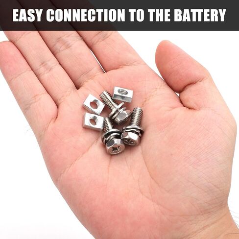 64 Packs Motorcycle Battery Terminal Nut and Bolt Kit, M6x16mm Bolt 304 Stainless Steel Motorcycle Battery Screws and Nuts for ATV Vehicle Scooter DIY Projects in Saudi Arabia