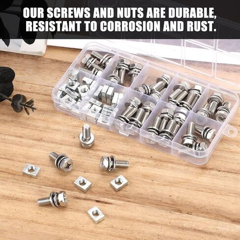 64 Packs Motorcycle Battery Terminal Nut and Bolt Kit, M6x16mm Bolt 304 Stainless Steel Motorcycle Battery Screws and Nuts for ATV Vehicle Scooter DIY Projects in Saudi Arabia