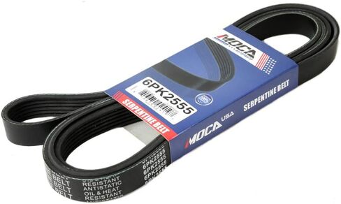 حزام أفعواني MOCA 6PK2555 EPDM لـ 07-09 دودج كاليبر 2.4L و07-08 جيب كومباس/باتريوت 2.0L/2.4L و03-04 فورد إكسبيديشن 4.6L 5.4L in Saudi Arabia