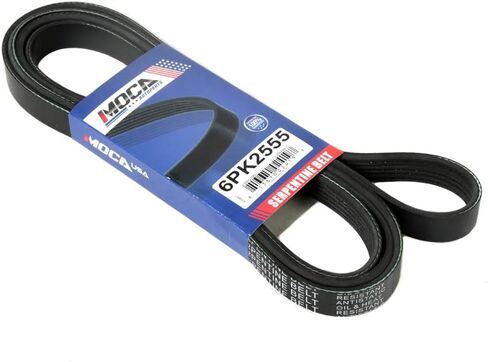 حزام أفعواني MOCA 6PK2555 EPDM لـ 07-09 دودج كاليبر 2.4L و07-08 جيب كومباس/باتريوت 2.0L/2.4L و03-04 فورد إكسبيديشن 4.6L 5.4L in Saudi Arabia