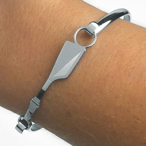 ChalkTalkSPORTS Rowing Oar Stainless Steel Bangle Bracelet | Crew Jewelry Stainless Steel | Hypoallergenic in Saudi Arabia