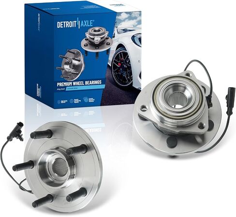 Detroit Axle - Front 2pc Wheel Bearing Hubs for 2004-2005 Dodge Durango, 2 Wheel Bearing & Hubs Assembly Set Replacement in Saudi Arabia