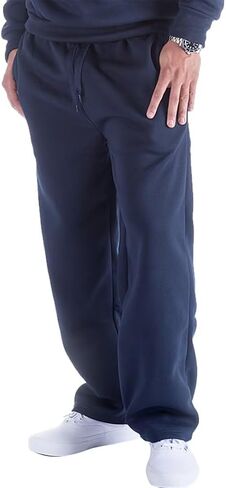 Mens Sweatpants Open Bottom, Basic Long Baggy Sweatpants for Athletic Running, Wide Leg Sweatpants Comfortable in Kuwait