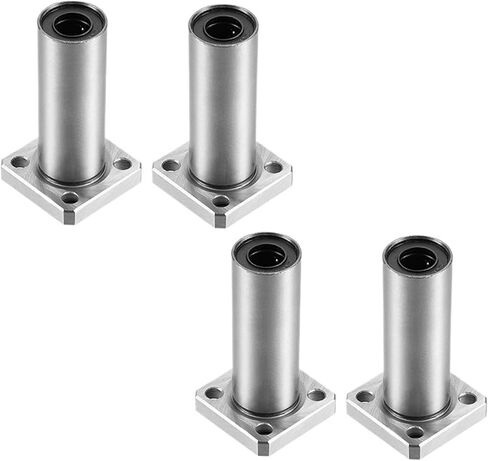 4PCS LMK8LUU LMK10LUU LMK12LUU Long Type Rectangular Flange Linear Bearing Linear(LMK10LUU-4pcs) in Saudi Arabia
