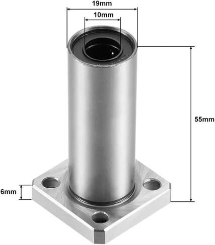 4PCS LMK8LUU LMK10LUU LMK12LUU Long Type Rectangular Flange Linear Bearing Linear(LMK10LUU-4pcs) in Saudi Arabia